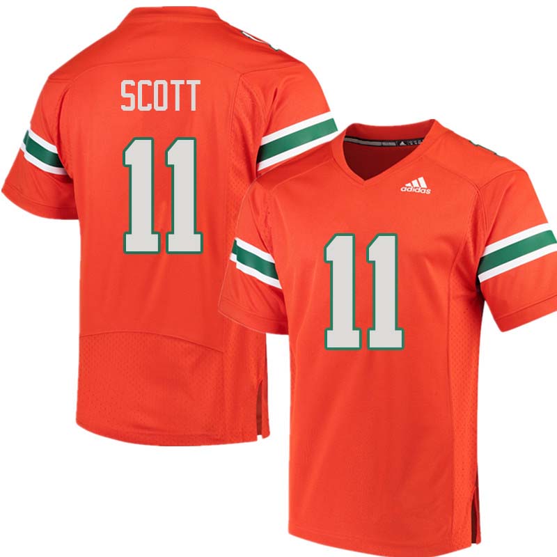 Adidas Miami Hurricanes #11 Rashawn Scott College Football Jerseys Sale-Orange